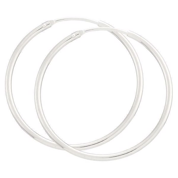 BNH Lady shiny 925 Sterling silver Ear creoles, Ø 32 mm x 1,5 mm